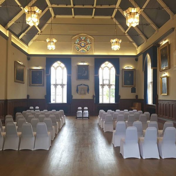 Grand main hall set up for wedding